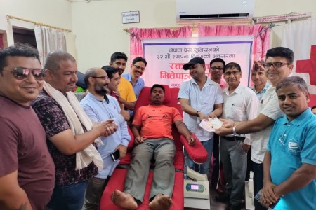 प्रेस युनियनको रक्तदान कार्यक्रममा २७ जनाले दिए रगत